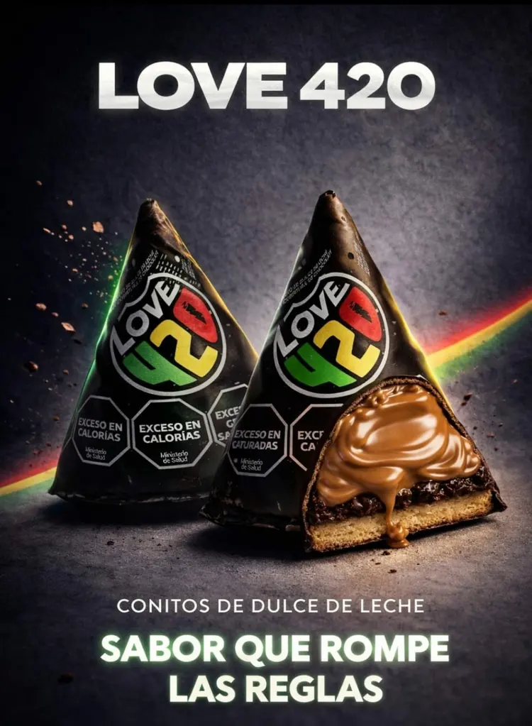 Conitos Love420 de dulce de leche con cobertura de chocolate